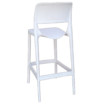 BELLA-BAR σκαμπό ψηλό pp ΛΕΥΚΟ, 48x55xH107