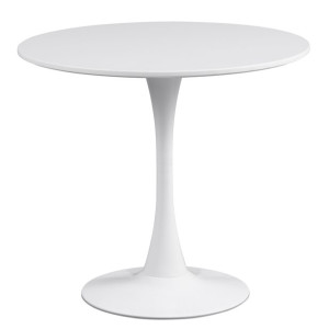 SIMPLE τραπέζι μεταλλικό με επιφάνεια mdf ΛΕΥΚΟ, Φ80xh75