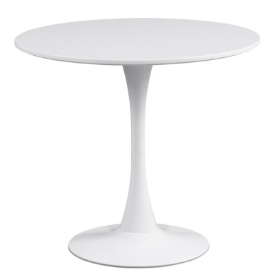 SIMPLE τραπέζι μεταλλικό με επιφάνεια mdf ΛΕΥΚΟ, Φ80xh75