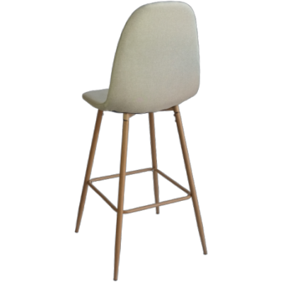 LINA-STOOL σκαμπό ψηλό μεταλλικό ΞΥΛΟ ύφασμα ΕΚΡΟΥ, 44x50x116