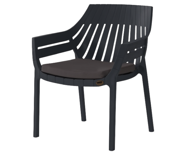 HILTON-P πολυθρόνα κήπου polypropylene ΑΝΘΡΑΚΙ, 70x66xH82 HILTON-P πολυθρόνα κήπου polypropylene ΑΝΘΡΑΚΙ, 70x66xH82