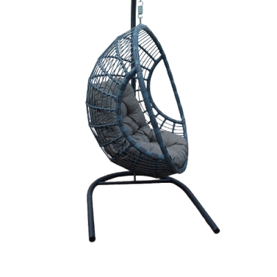 NARA κούνια μεταλλική wicker ΓΚΡΙ, Φ105xΗ130