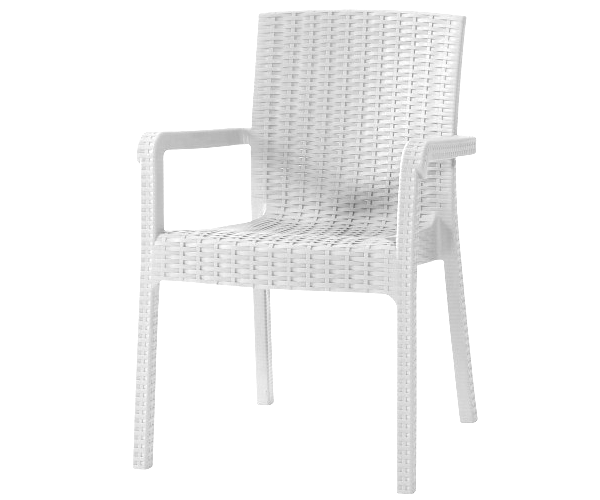 VECTOR πολυθρόνα κήπου polypropylene wicker ΛΕΥΚΗ / 62x58xH87
