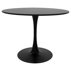 SIMPLE τραπέζι μεταλλικό με επιφάνεια mdf ΜΑΥΡΟ, Φ120xh75