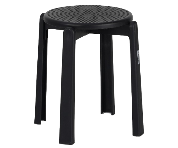 LIME σκαμπό χαμηλό polypropylene ΜΑΥΡΟ / 32x32xH43