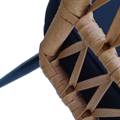 SRILANKA πολυθρόνα μεταλλική wicker ΦΥΣΙΚΟ με ΜΑΞΙΛΑΡΙ / 61x55xH80