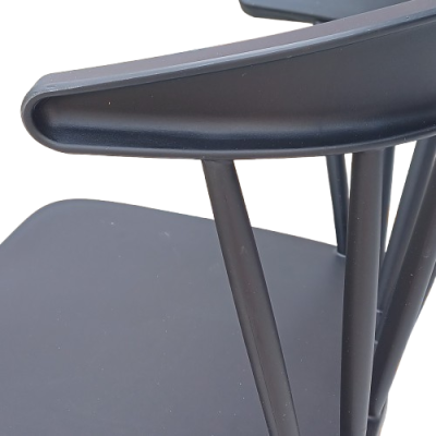 NTALTON-S σκαμπό ψηλό μεταλλικό ΞΥΛΟ polypropylene ΜΑΥΡΟ / 48x52xH75/108
