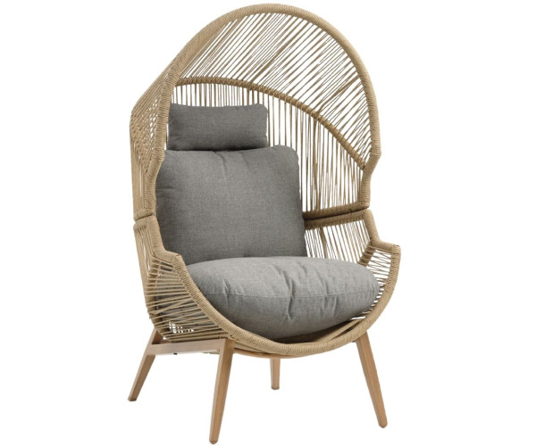 WILLOW πολυθρόνα relax μεταλλική ΦΥΣΙΚΟ σχοινί ΜΠΕΖ μαξιλάρια ΓΚΡΙ / 90x90xΗ145 WILLOW πολυθρόνα relax μεταλλική ΦΥΣΙΚΟ σχοινί ΜΠΕΖ μαξιλάρια ΓΚΡΙ / 90x90xΗ145