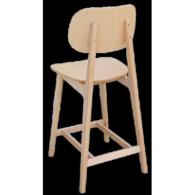 LUNA-1-ST σκαμπό ψηλό με πλάτη ξύλινο ΦΥΣΙΚΟ / 44x48xH104