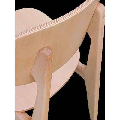 LUNA-1-ST σκαμπό ψηλό με πλάτη ξύλινο ΦΥΣΙΚΟ / 44x48xH104