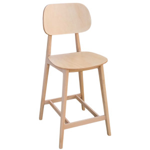 LUNA-1-ST σκαμπό ψηλό με πλάτη ξύλινο ΧΡΩΜΑ ΕΠΙΛΟΓΗΣ / 44x48xH104