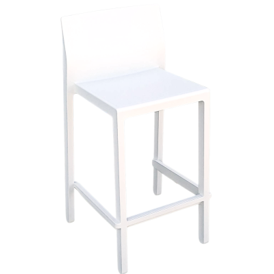 KATE-2346 σκαμπό εξωτερικού χώρου ψηλό technopolymer ΛΕΥΚΟ / 48x47xH65/88