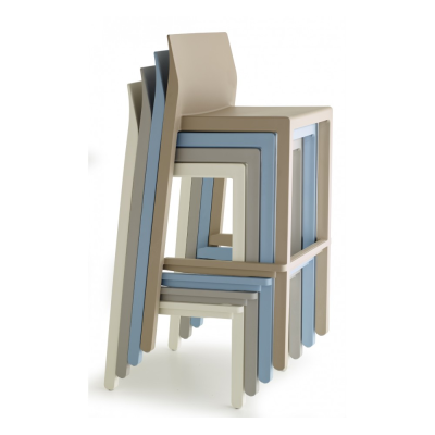 KATE-2346 σκαμπό εξωτερικού χώρου ψηλό technopolymer ΛΕΥΚΟ / 48x47xH65/88