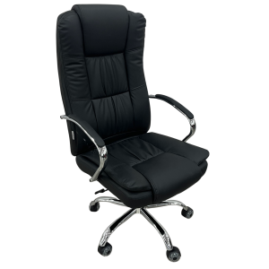 STAMP πολυθρόνα γραφείου διευθυντού δερματίνη ΜΑΥΡΗ / 70x60xΗ116-126