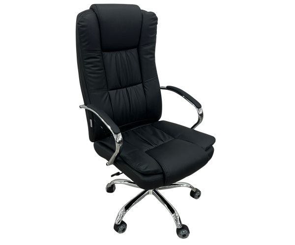 STAMP πολυθρόνα γραφείου διευθυντού δερματίνη ΜΑΥΡΗ / 70x60xΗ116-126