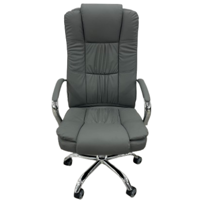 STAMP πολυθρόνα γραφείου διευθυντού δερματίνη ΓΚΡΙ ΣΚΟΥΡΟ / 70x60xH116-126