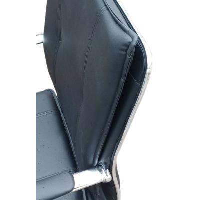 PENCIL πολυθρόνα γραφείου χαμηλή πλάτη δερματίνη ΜΑΥΡΗ / 58x62xH96-106