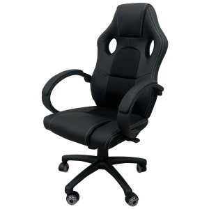 SENNA πολυθρόνα γραφείου bucket δερματίνη ΜΑΥΡΗ / 66x62xΗ110-120