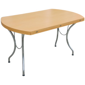 GIRO τραπέζι χρωμίου ξύλο ΦΥΣΙΚΟ / 85x140-Φ140