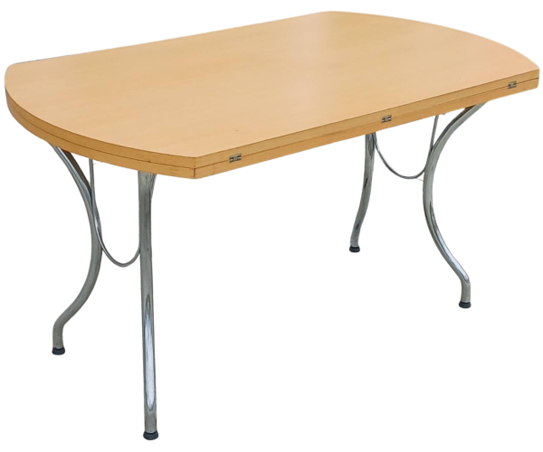 GIRO τραπέζι χρωμίου ξύλο ΦΥΣΙΚΟ / 85x140-Φ140