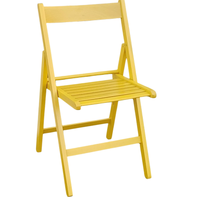 01-BAS καρέκλα πτυσσόμενη ξύλινη χρώμα ΚΙΤΡΙΝΗ / 43x47xH79