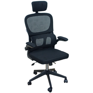 SUMI πολυθρόνα γραφείου σκελετός πλαστικός ΜΑΥΡΟΣ κάθισμα mesh ΜΑΥΡΟ / 63x60xH121-131