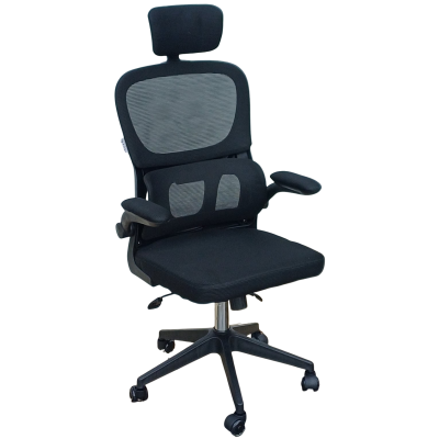 SUMI πολυθρόνα γραφείου σκελετός πλαστικός ΜΑΥΡΟΣ κάθισμα mesh ΜΑΥΡΟ / 63x60xH121-131