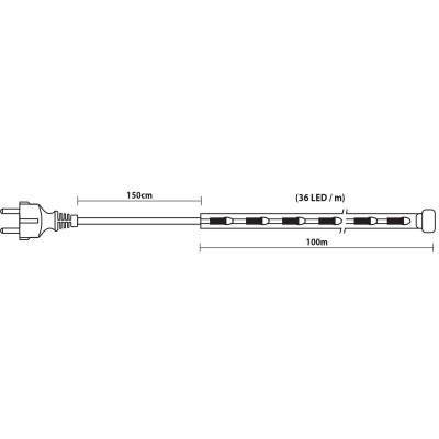 100 Μέτρα Led Φωτοσωλήνας Με Λευκό Φωτισμό ,Ø12mm-2w,IP44