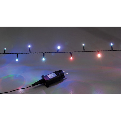 180Led Φωτάκια Rgb 15 Colours Multi Flash Ip44 Με Χειριστήριο Για Προγράμματα Με Πράσινο Καλώδιο Και 5 Διαφορετικούς Φωτισμούς ,9 Μέτρα