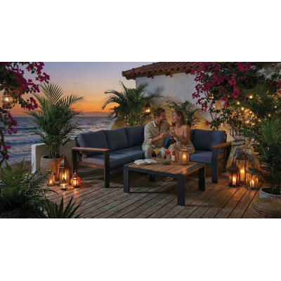 TROPICANA Καθιστικό Σέτ Αλουμινίου Με Ξύλο Teak ,Σέτ 4 Τεμαχίων