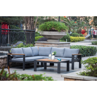 TROPICANA Καθιστικό Σέτ Αλουμινίου Με Ξύλο Teak ,Σέτ 4 Τεμαχίων