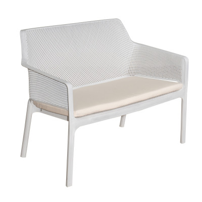 Λευκό Καθιστικό Σέτ Πολυπροπυλένιου Με Uv Προστασία Σέτ 4 Τεμαχίων Με Μαξιλάρια Καθίσματος 