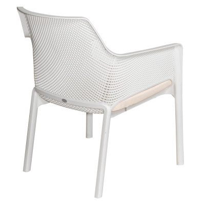 Λευκό Καθιστικό Σέτ Πολυπροπυλένιου Με Uv Προστασία Σέτ 4 Τεμαχίων Με Μαξιλάρια Καθίσματος 