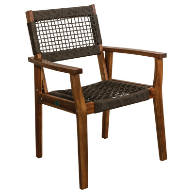 AMORGOS Τραπεζαρία Σέτ 7 Τεμαχίων Με Ξύλινο Σκελετό Acacia Wood Και Σχοινί (PR1624) , 180 x 100 x 75(h)cm