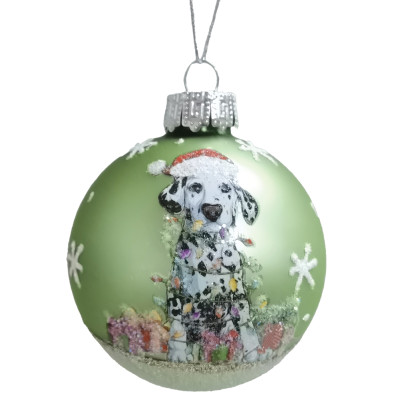 Γυάλινες Χριστουγεννιάτικες Μπάλες Σέτ 12τεμαχίων , 12 Σχέδια 8cm