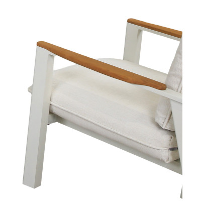 Καθιστικό Κήπου Σέτ 4 Τεμαχίων Με Αλουμίνιο Σκελετό Και Teak Ξύλο