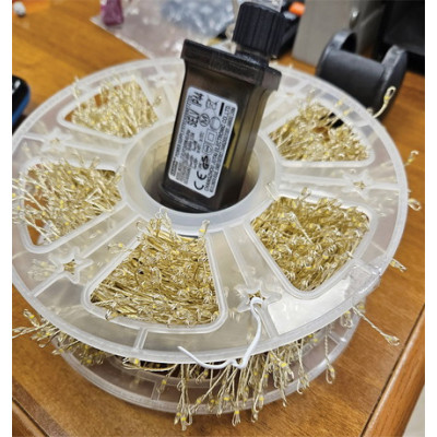 1500Led Λαμπάκια Φοίνικας  Copper Cluster Με Μετασχηματιστή Ip44 8 Προγραμμάτων ,15 Μέτρα (Kelvin: 2.500 - 3.000) , Με Καρούλι Αποθήκευσης