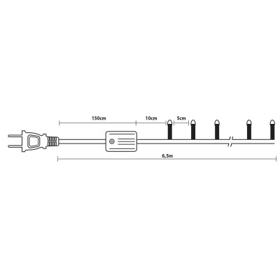 100Led Λαμπάκια Με Πρόγραμμα Για Εσωτερική Χρήση ,Διάφανο Καλώδιο/Λευκό Λαμπάκι (5cm Απόσταση) 5 Μέτρα (Kelvin: 6.000 - 10.000)