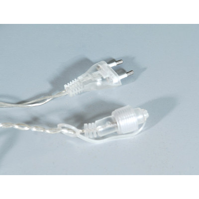 200Led 60Flash Συμμετρική Κουρτίνα Για Εσωτερική Χρήση Με Επέκταση 200 x 100(h)cm ,Με Διάφανο Καλώδιο/Λευκό Λαμπάκι (Kelvin: 6.000 - 10.000)