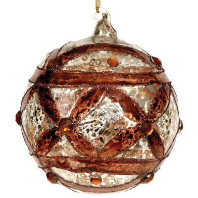 Γυάλινη Χριστουγεννιάτικη Μπάλα 10cm,Σέτ/2