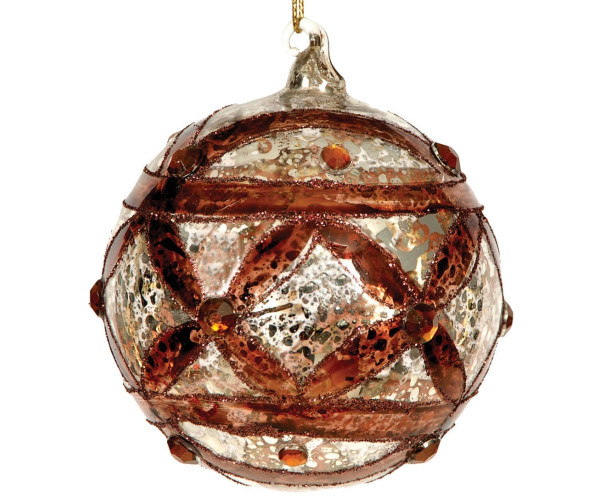 Γυάλινη Χριστουγεννιάτικη Μπάλα 10cm,Σέτ/2