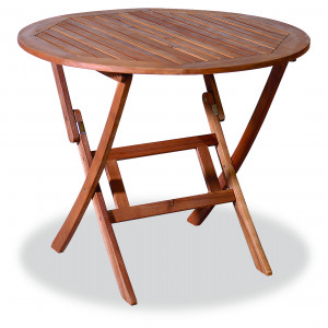 Ξύλινο ,Στρογγυλό Πτυσσόμενο Τραπέζι Acacia 90 x 75(h)cm
