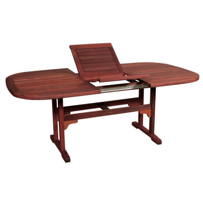 Οβάλ Επεκτεινόμενο τραπέζι Red Shorea ,150 + 50 = 200 x 100 x 75(H)cm