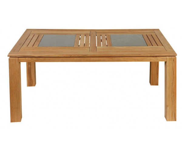 Ξύλινο Παραλ/μο Σταθερό Τραπέζι Teak Με Πλάκες Γρανίτη 165 x 95 x 75(h)cm