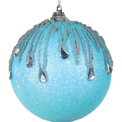 Μπλέ Πλαστική Χριστουγεννιάτικη Μπάλα 10cm,Σέτ/6