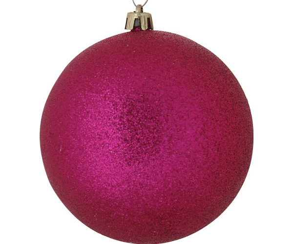 Μώβ Πλαστική Χριστουγεννιάτικη Μπάλα Με Γκλίτερ 8cm,Σέτ/6