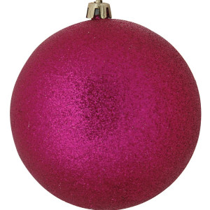 Μώβ Πλαστική Χριστουγεννιάτικη Μπάλα Με Γκλίτερ 10cm,Σέτ/4