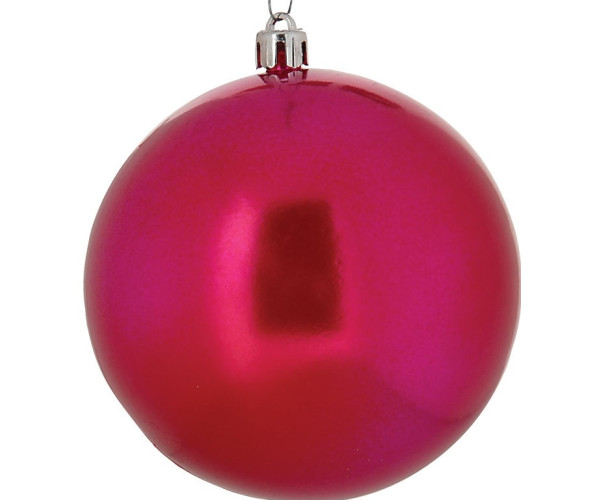 Μώβ Περλέ Πλαστική Χριστουγεννιάτικη Μπάλα 8cm,Σέτ/6