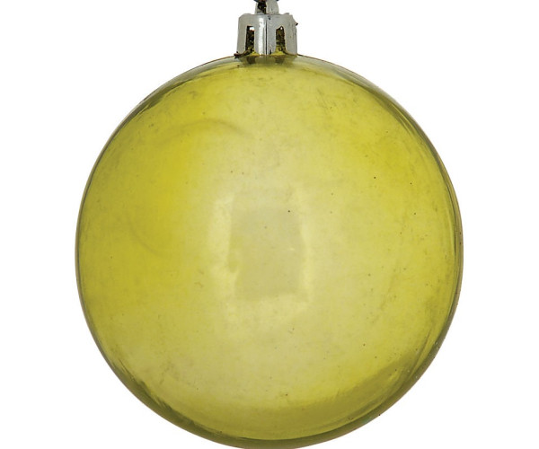 Χρυσή Διάφανη Χριστουγεννιάτικη Μπάλα 8cm,Σέτ/6