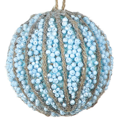 Μπλέ Πλαστική Χριστουγεννιάτικη Μπάλα 8cm,Σέτ/6